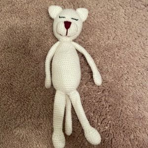 Handmade knitted cat
